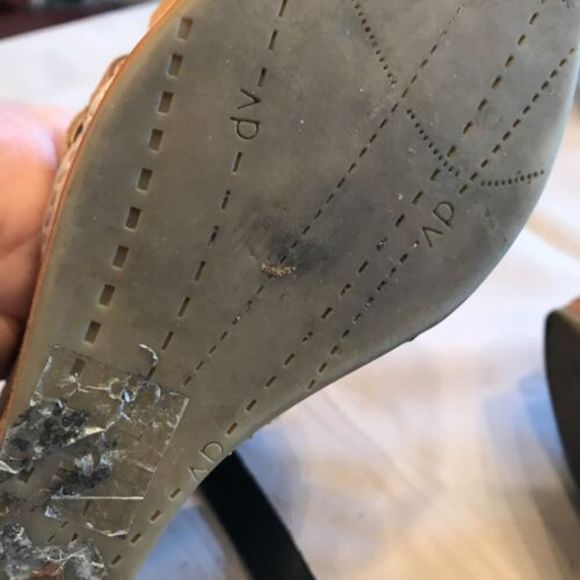 DV DOLCE VITA Brown Black Leather Buckle Platform Wedge Cork Heels Sandals 8 - Picture 5 of 9